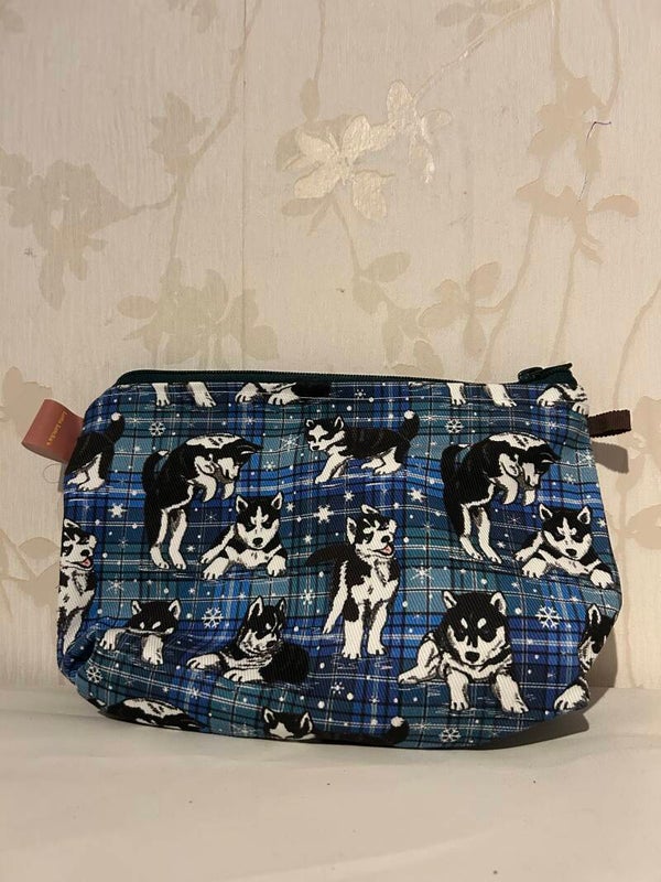 Etui : Husky blauw geblokt