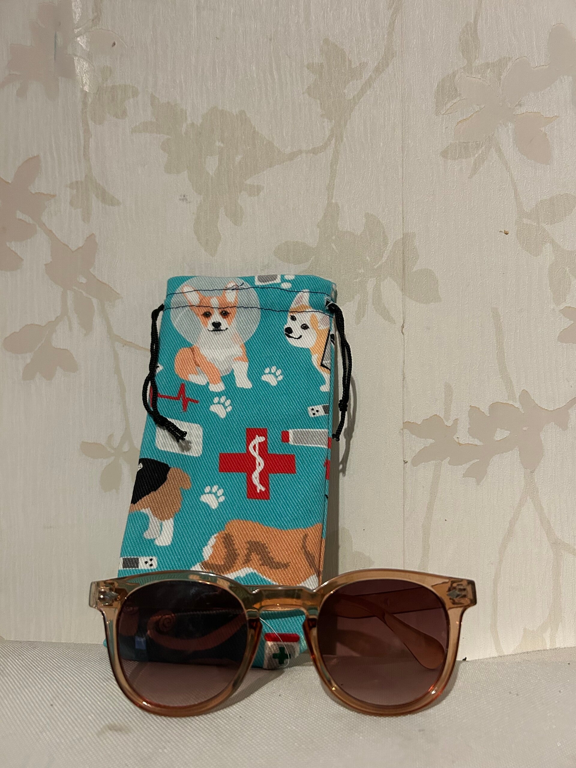 Brillenhoesje :  Corgi veterinair