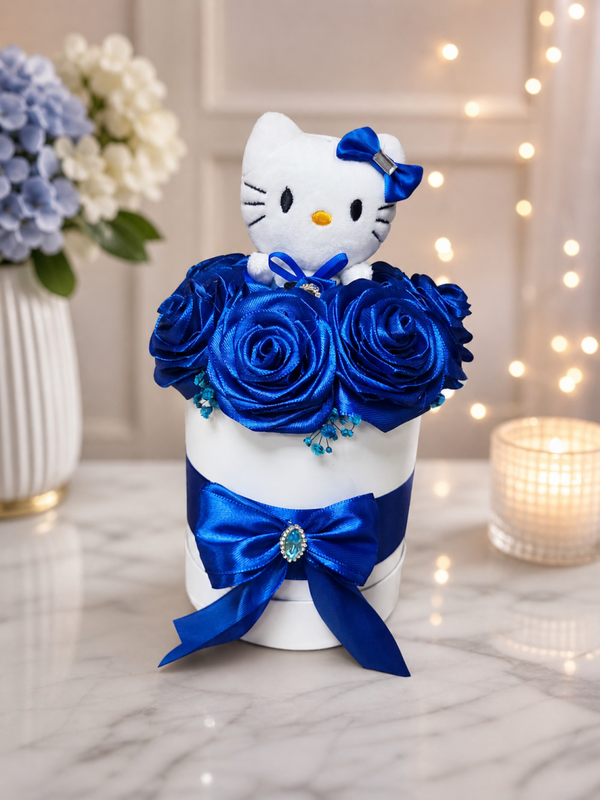 Bouquet Hello Kitty bleu