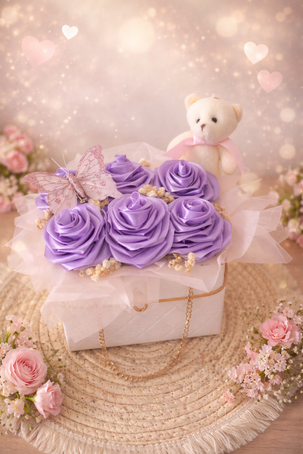 Bouquet sac élégance violet