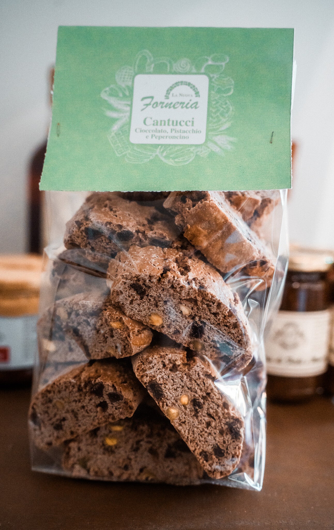 CANTUCCI CIOCCOLATO PISTACCHIO E PEPERONCINO