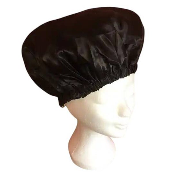 Bonnet satijn zwart