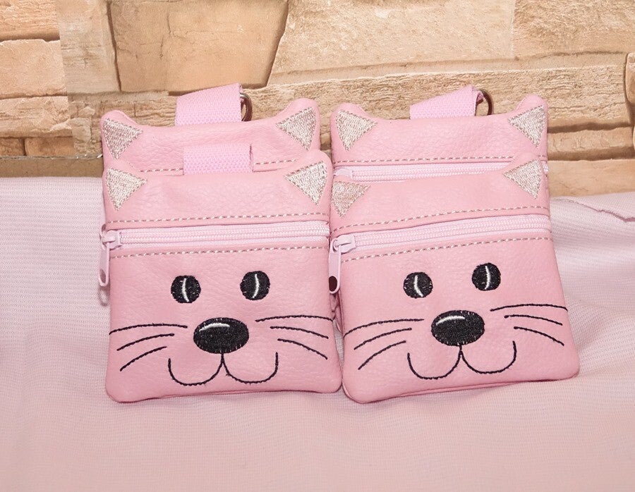 Tasche für Münzgeld mit Katzengesicht