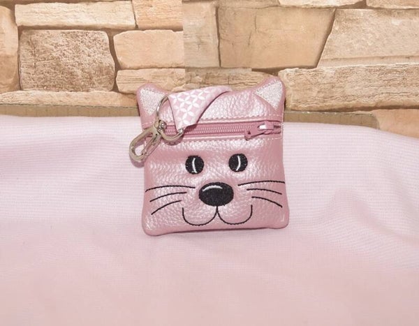 Tasche für Münzgeld mit Katzengesicht