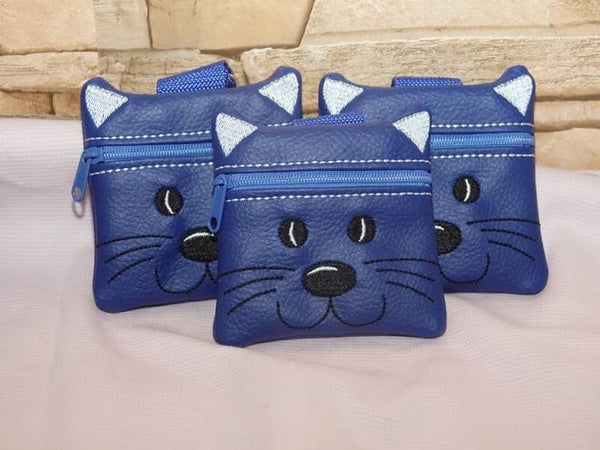Tasche für Münzgeld - mit Katzengesicht