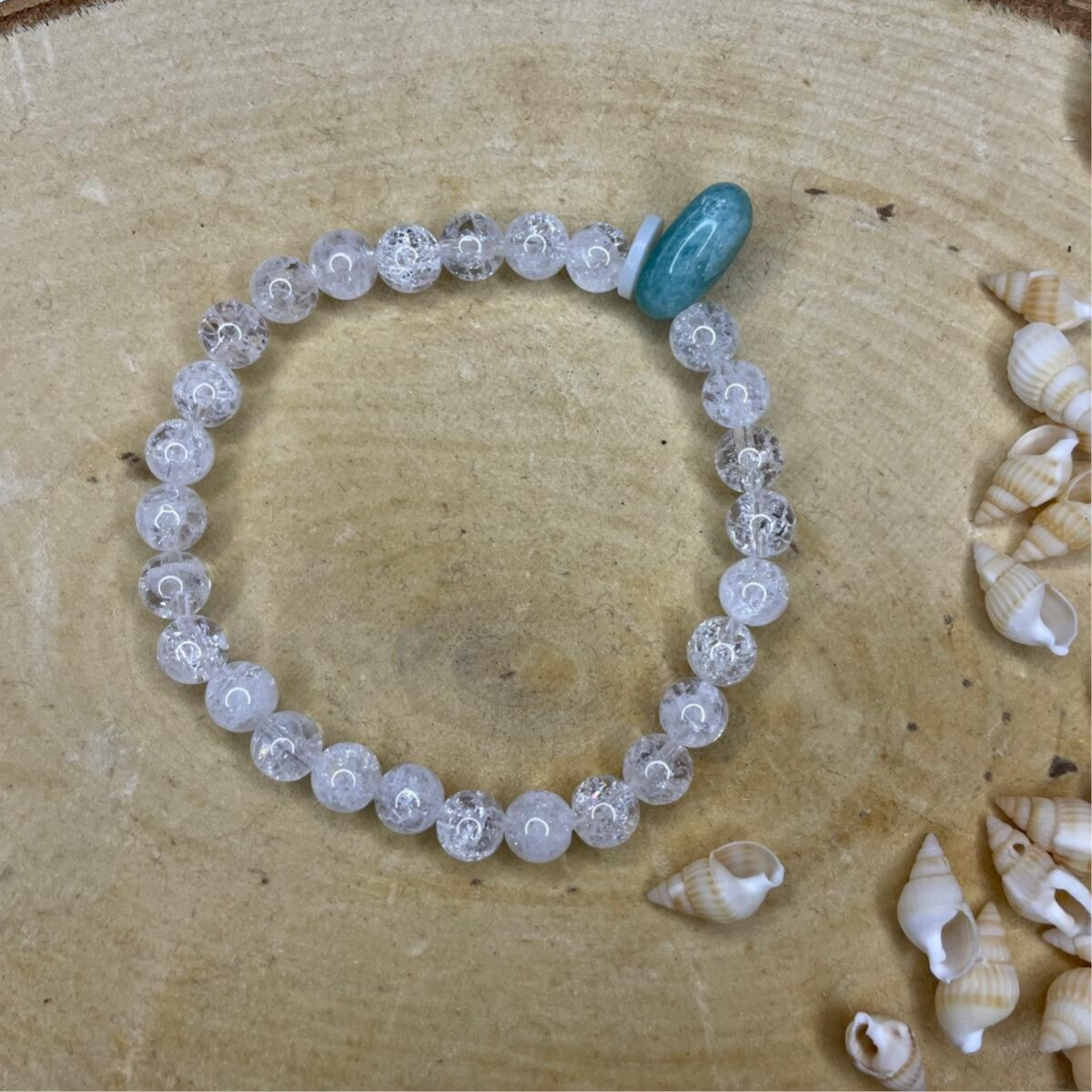 Bergkristal armband met amazoniet