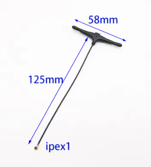 ELRS Antenne - Mini 2,4 GHz T-Type Antenne IPEX1 125mm  – Long Range für FPV Freestyle & Racing