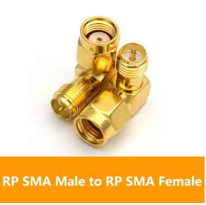 RP-SMA Winkeladapter 90° (Stecker auf Buchse) – RP-SMA Male zu RP-SMA Female