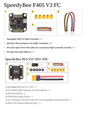 SpeedyBee F405 V3 55A 3-6S 30x30 Stack (FC + ESC)