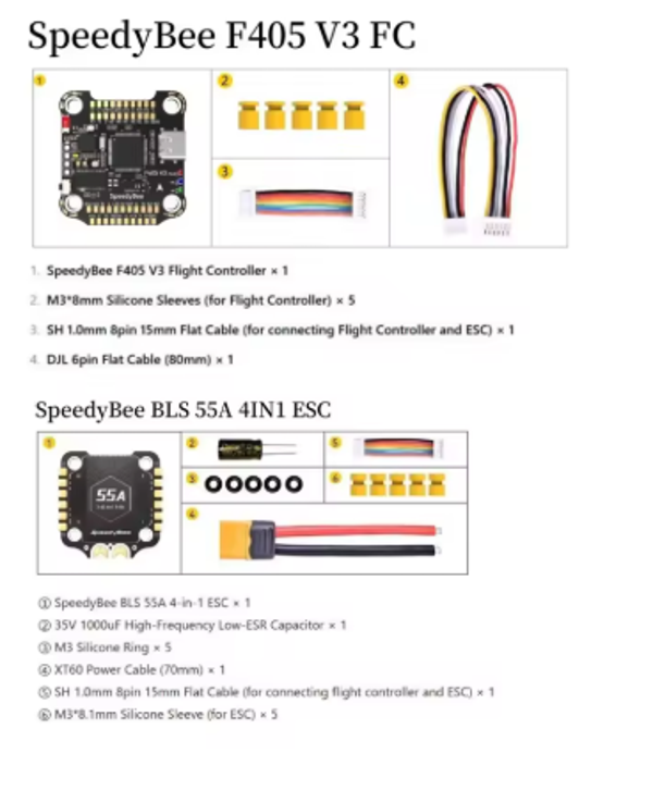 SpeedyBee F405 V3 55A 3-6S 30x30 Stack (FC + ESC)