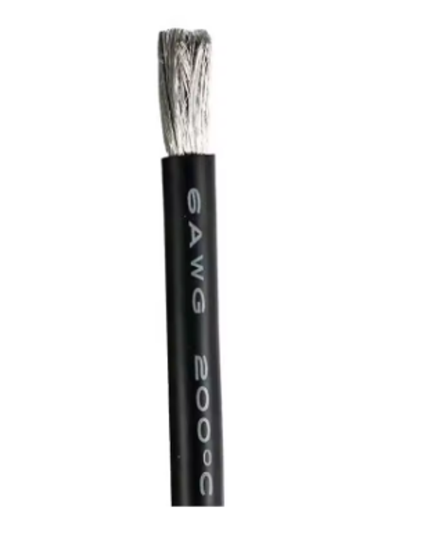Hochtemperaturbeständiges, ultraweiches Silikon-Kabel 28 AWG in Schwarz