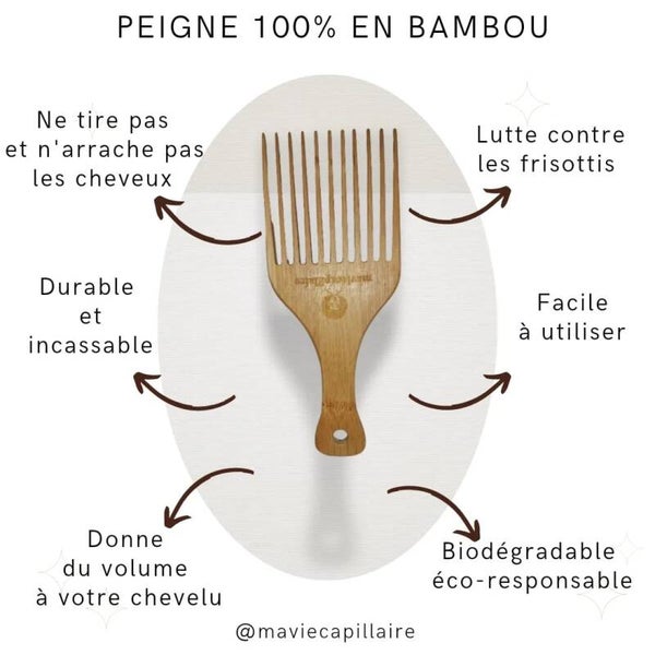 Peigne multi-usage 100% en bambou