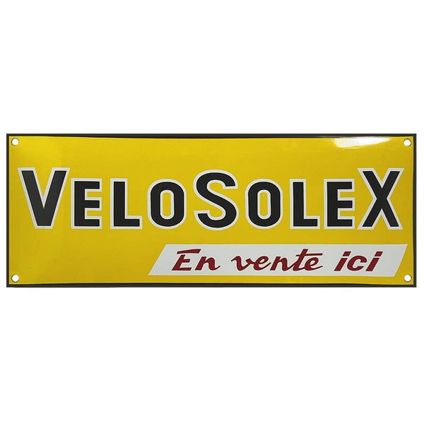 Plaque émaillée bombée "VELOSOLEX EN VENTE ICI"