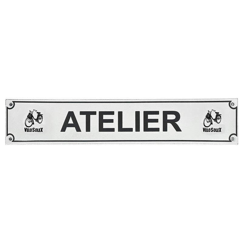 Plaque émaillée bombée "ATELIER"  Solex 2200