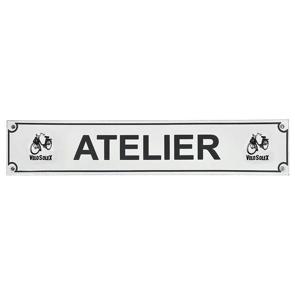 Plaque émaillée bombée "ATELIER"  Solex 2200
