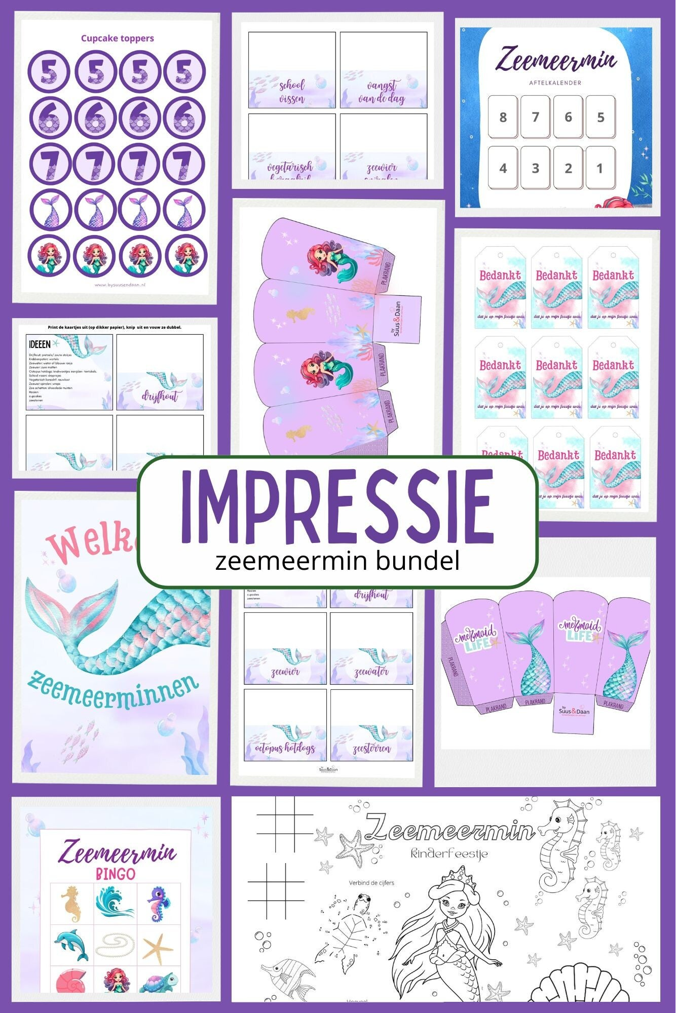 download en printen voor een kinderfeestje