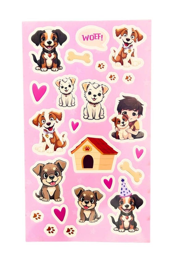 Puppystickers – Vrolijk stickervel met hondjes