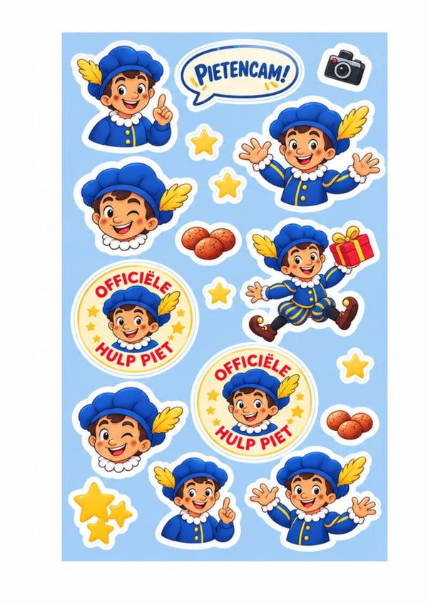 Sinterklaas stickervel – Word een echte Hulp Piet!