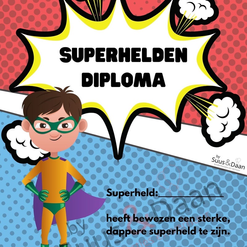 Diploma's om mee te geven na kinderfeestje