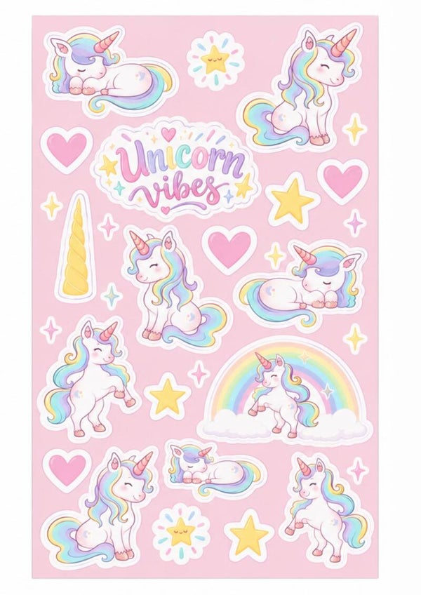 Unicorn stickervel – Magische eenhoorn stickers
