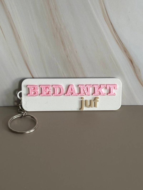 Sleutelhanger bedankt juf