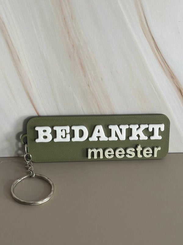 Sleutelhanger bedankt meester