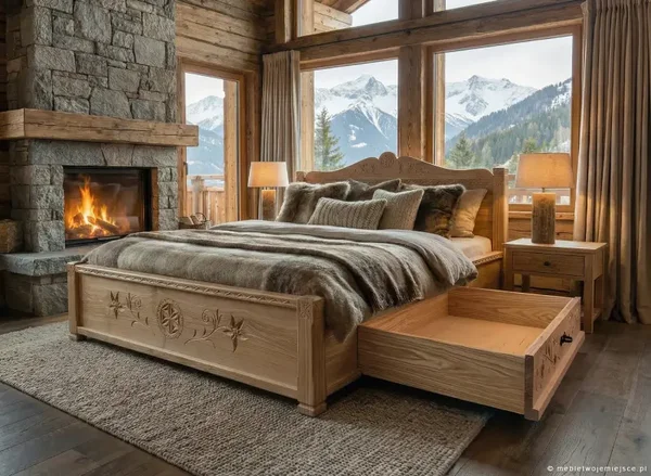 Lit en bois massif