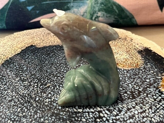 Aventurijn Groen Dolfijn 2 - 5.4 x 3 x 6.2 cm - 90 gram