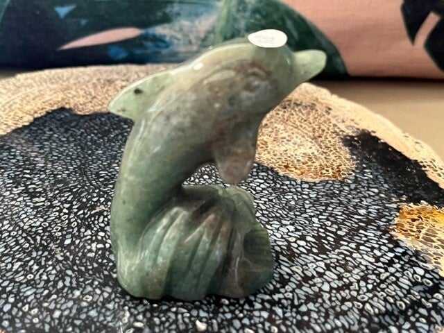 Aventurijn Groen Dolfijn 1 - 5 x 2 x 6.2 cm - 78 gram