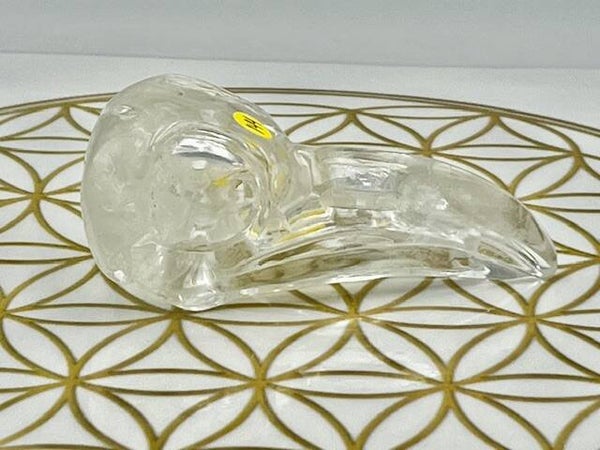 Bergkristal Raven schedel 1: 9x4x3.5 cm (lxbrxh) – 82 gr