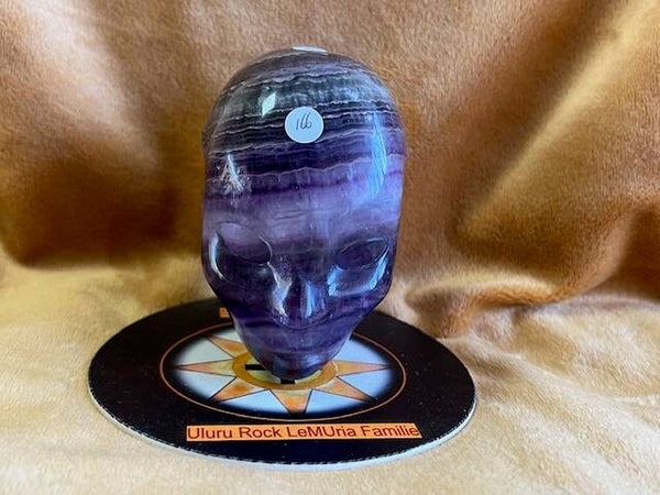Chevron Amethist Fairy Elfen Skull 1: 8x5.5x7.5 cm - 478 gram