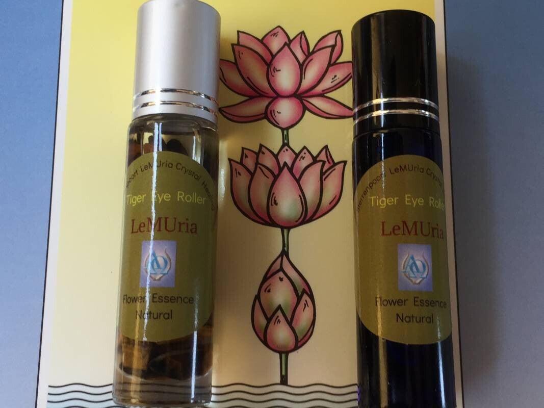 12) LeMUria – Tijgeroog Crystal Essence Healing Roller