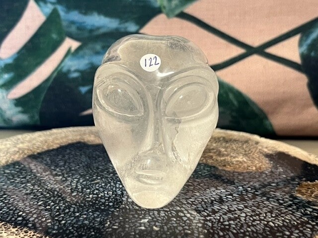 Bergkristal Alien Skull nr 5 - 6.3 x 5 x 7 - 312 gram