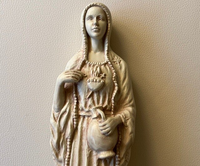 Albast Beeld van Maria Magdalena (Wit): 29,5×8,5×7,7 cm