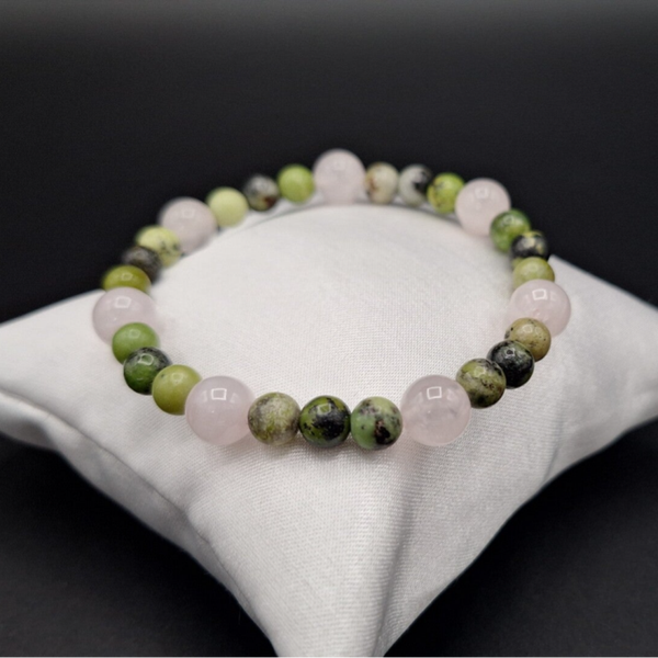 Armband "Serpentin - Rosenquarz"