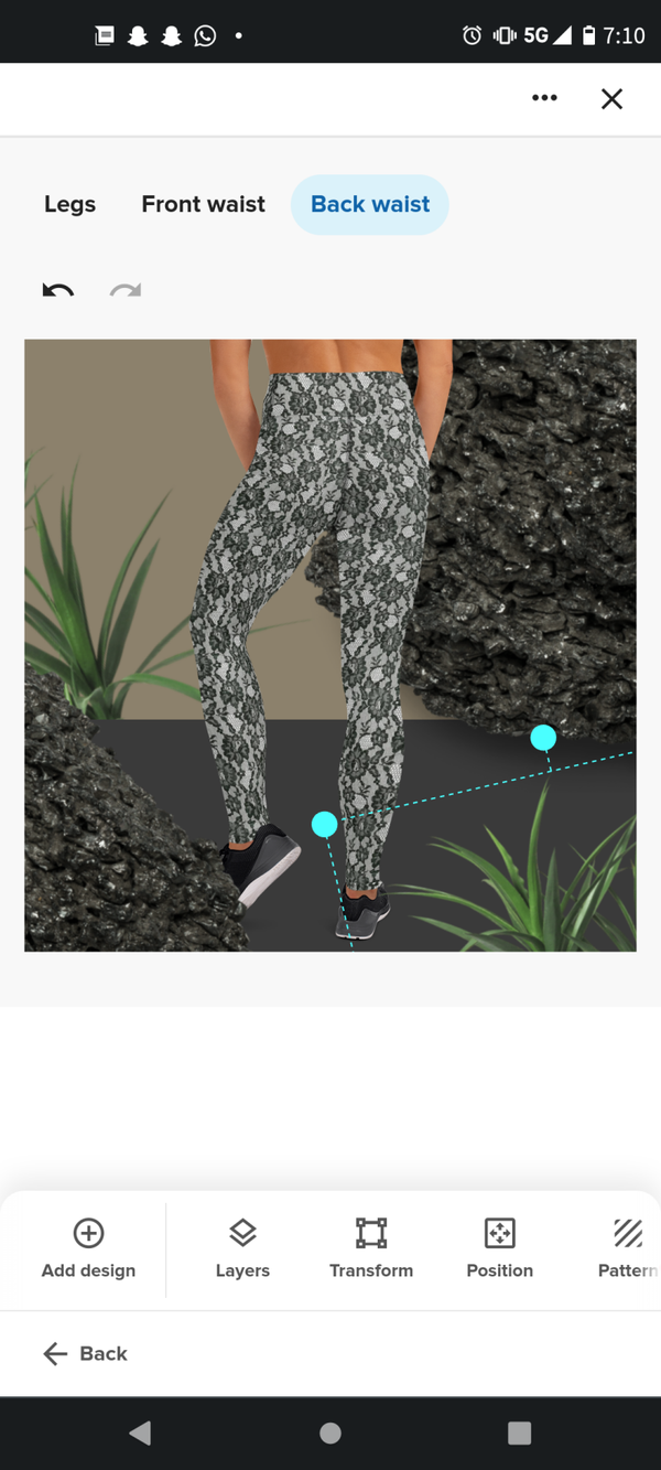 Lacey leggings design overlap