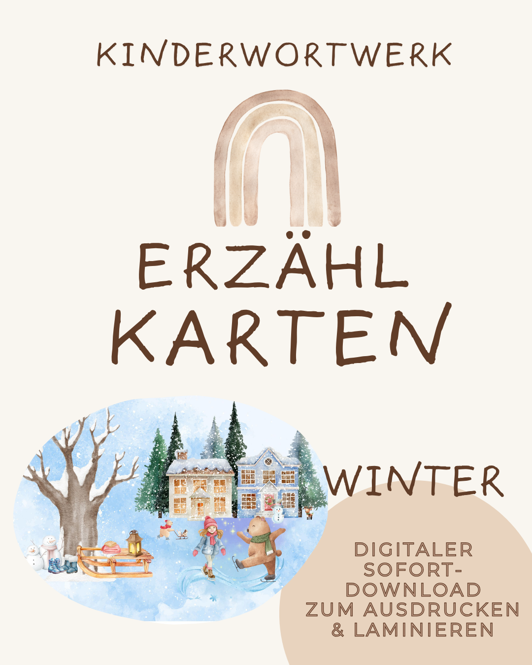 Erzählkarten Winter / 8 Seiten / Sofortdownload
