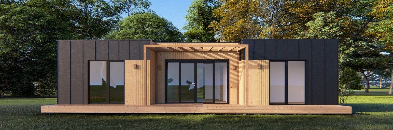 Maison Ossature Bois / Toit plat moderne 75 m2