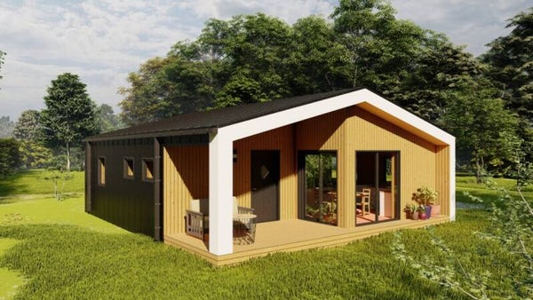 Maison ossature bois Type Chalet  T3 / Toit deux pentes 65 m2