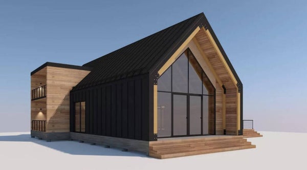 Maison Ossature Bois Type grange 210 m2