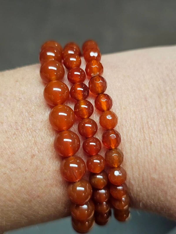 Rode Agaat kogelarmband