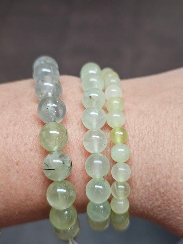 Prehniet kogelarmband