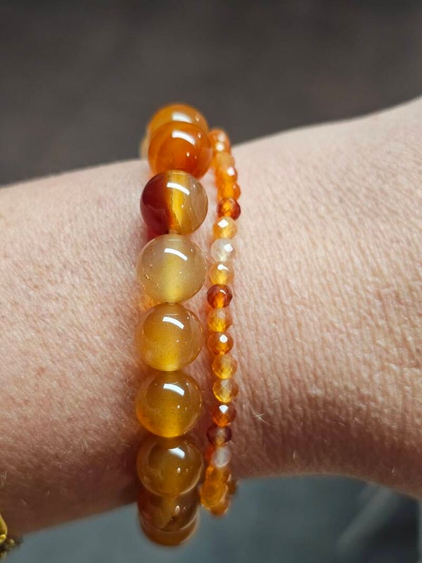 Oranje agaat kogelarmband
