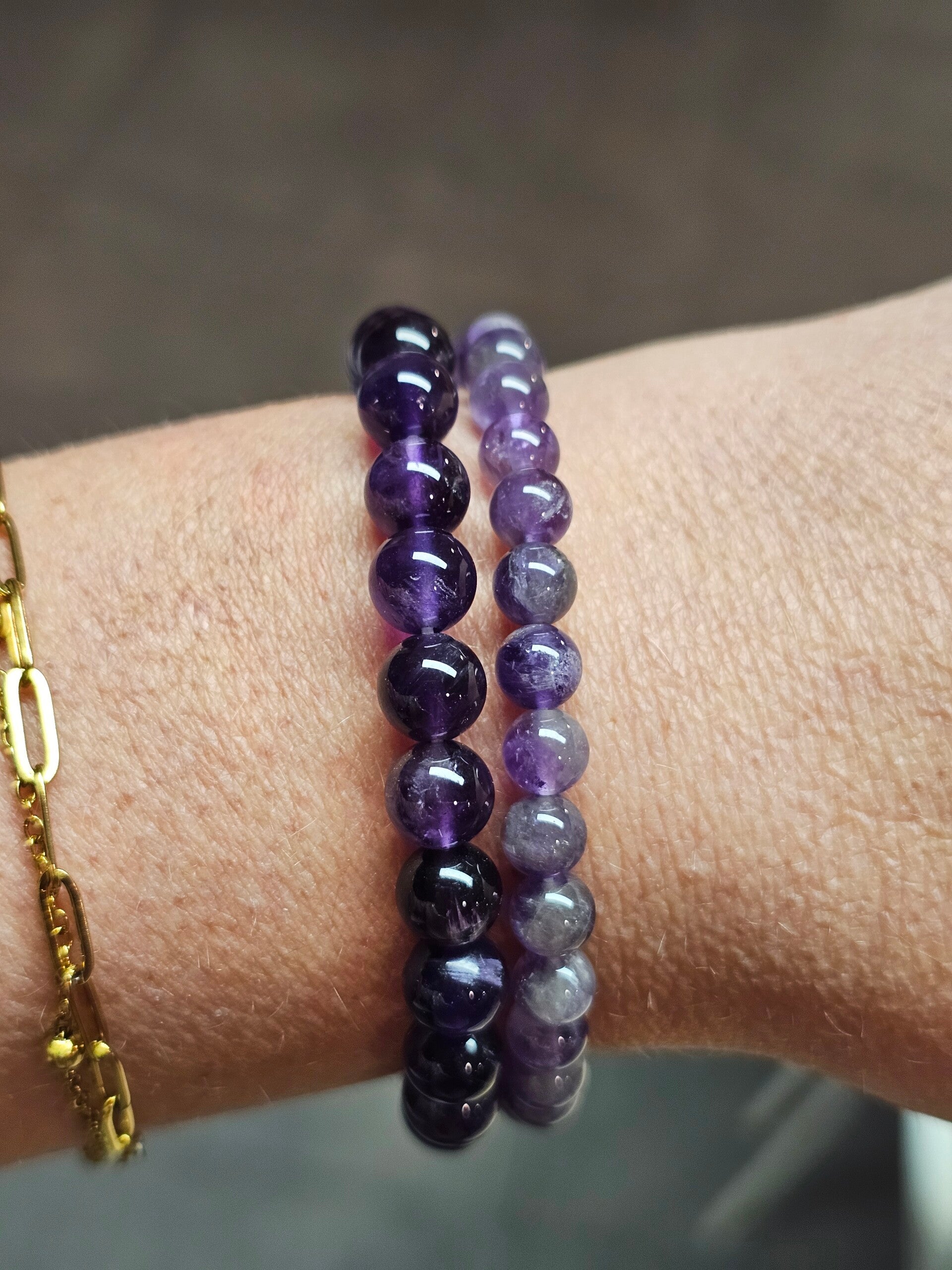 Amethist kogelarmband