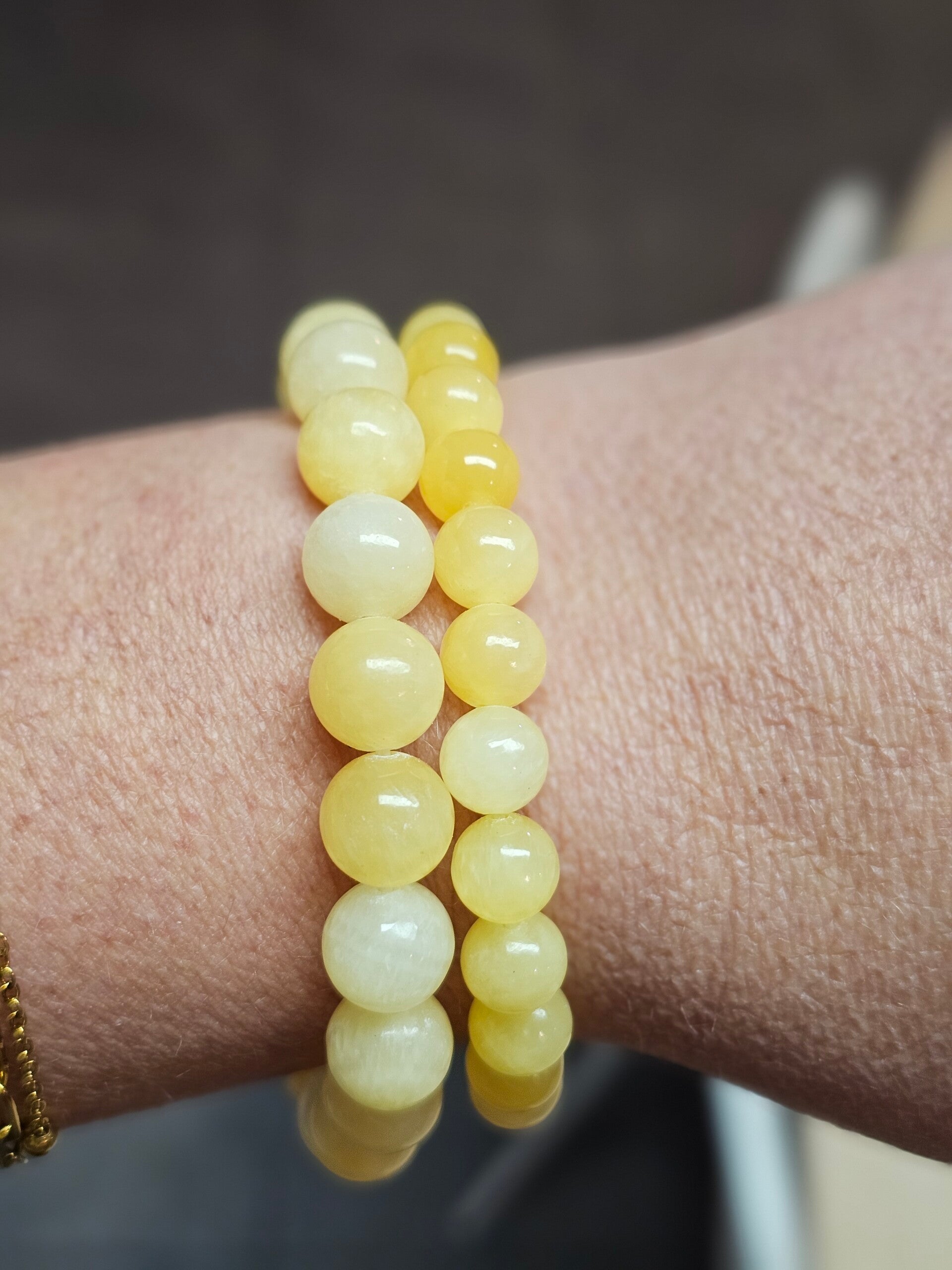 Gele Calciet kogelarmband