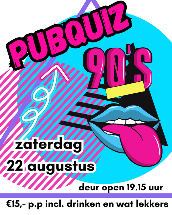 PubQuiz I love the 90's 22 augustus