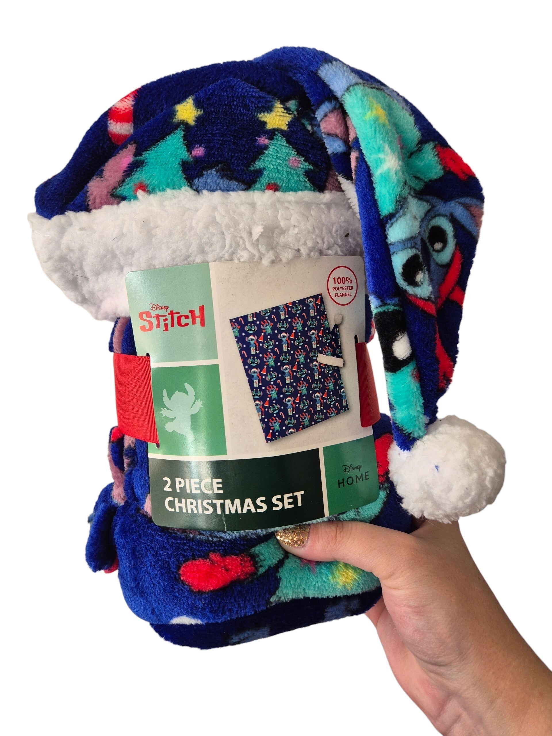 Disney Stitch kerstmuts fleecedeken set