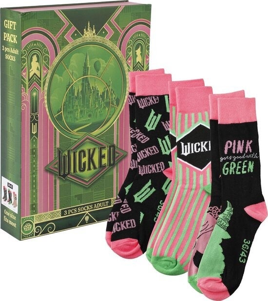 Wicked sokken giftset doos 3 paar volwassen