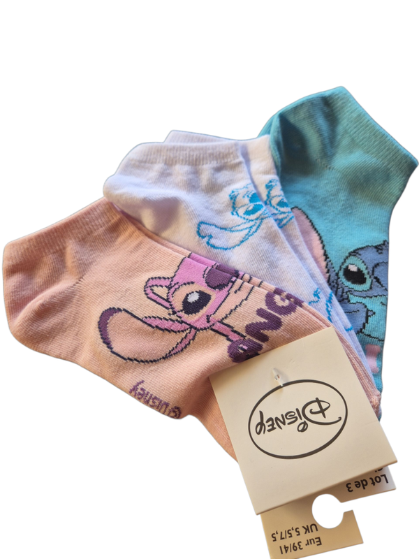 Stitch Angel halve sokken volwassenen 3 stuks
