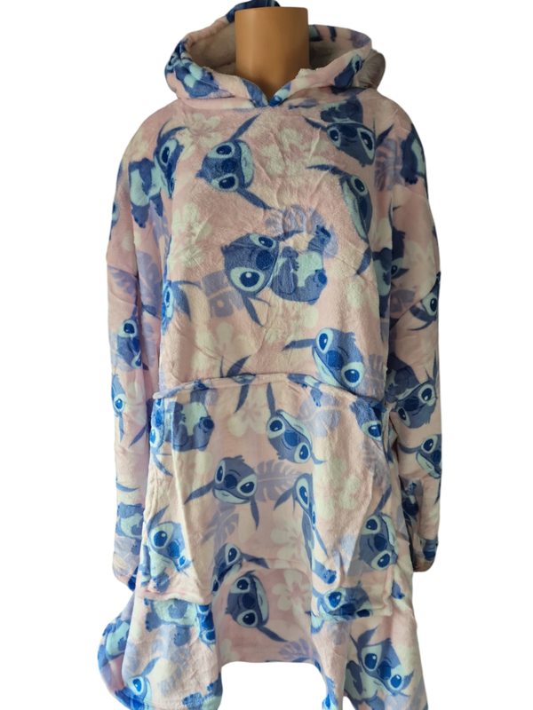 Lilo & stitch fleece hoodie oversized snuddie